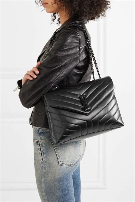 ysl black bag with chain|ysl black quilted bag.